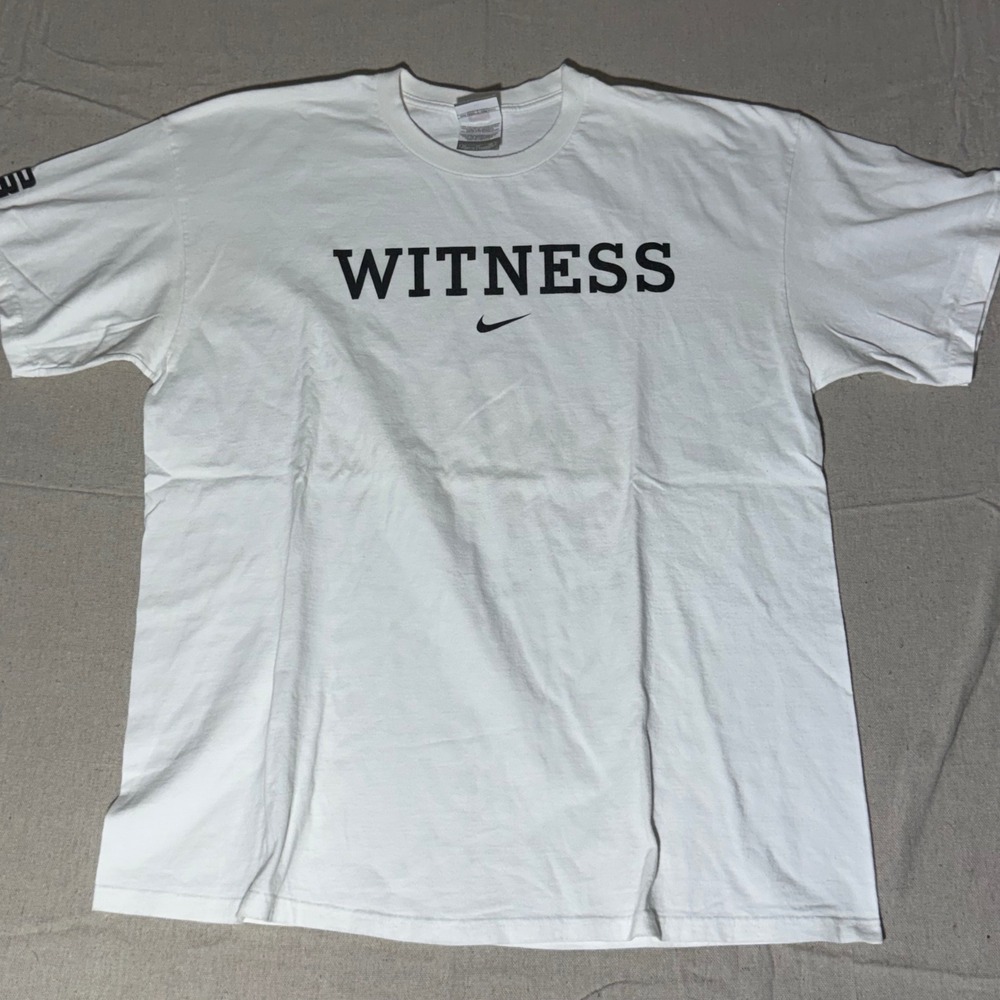 Nike LeBron James Witness T Shirt White XL L23 Logo Graphic Tee Basketball